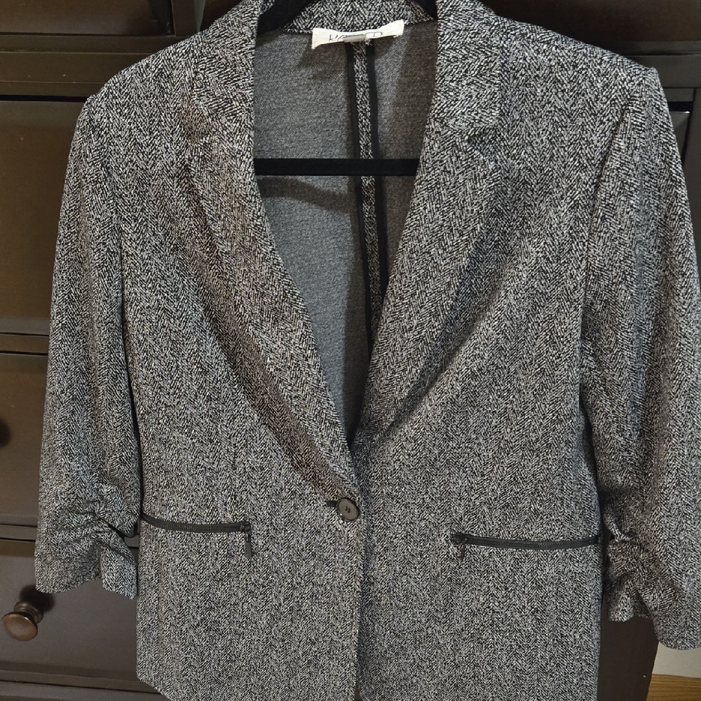Kasper Black & White Textured Blazer